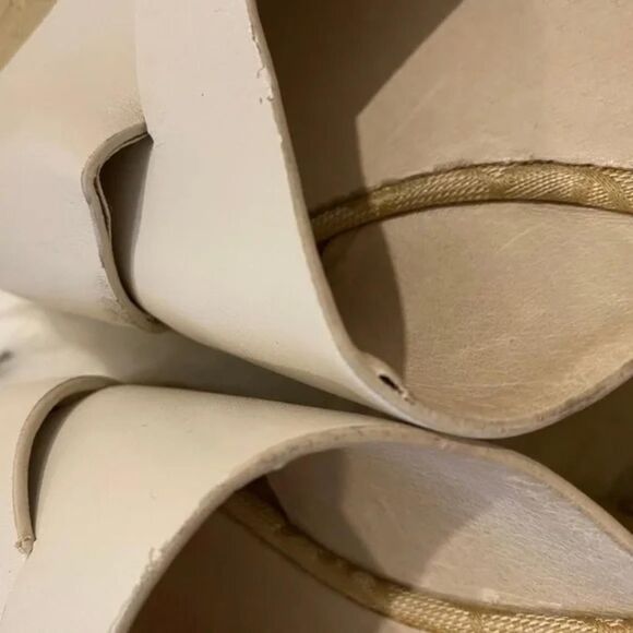 Micheal by Micheal Kors Wedge Slip-on Sandals. Off White/Gold, Sz 8 - Picture 6 of 8